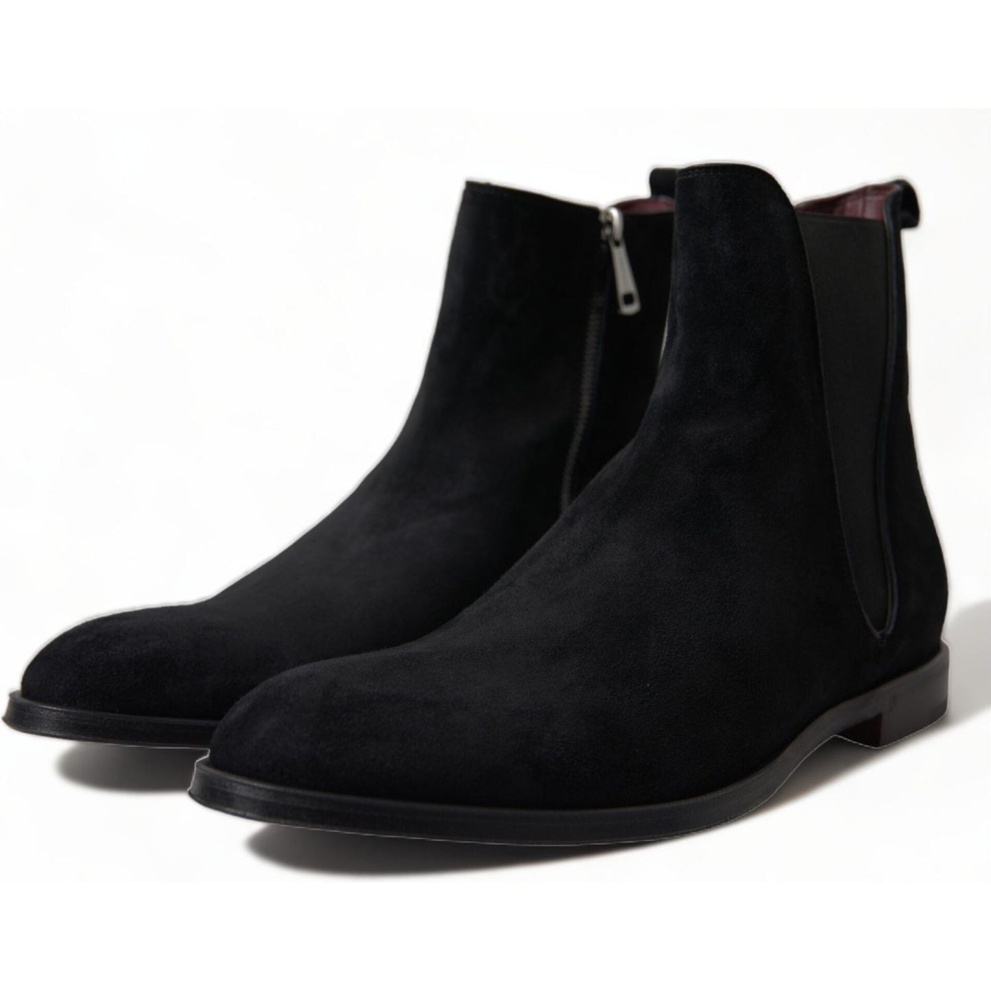 Dolce & Gabbana Black Suede Leather Mid Calf Men Boots Shoes MV5200-43