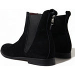 Dolce & Gabbana Black Suede Leather Mid Calf Men Boots Shoes MV5200-43