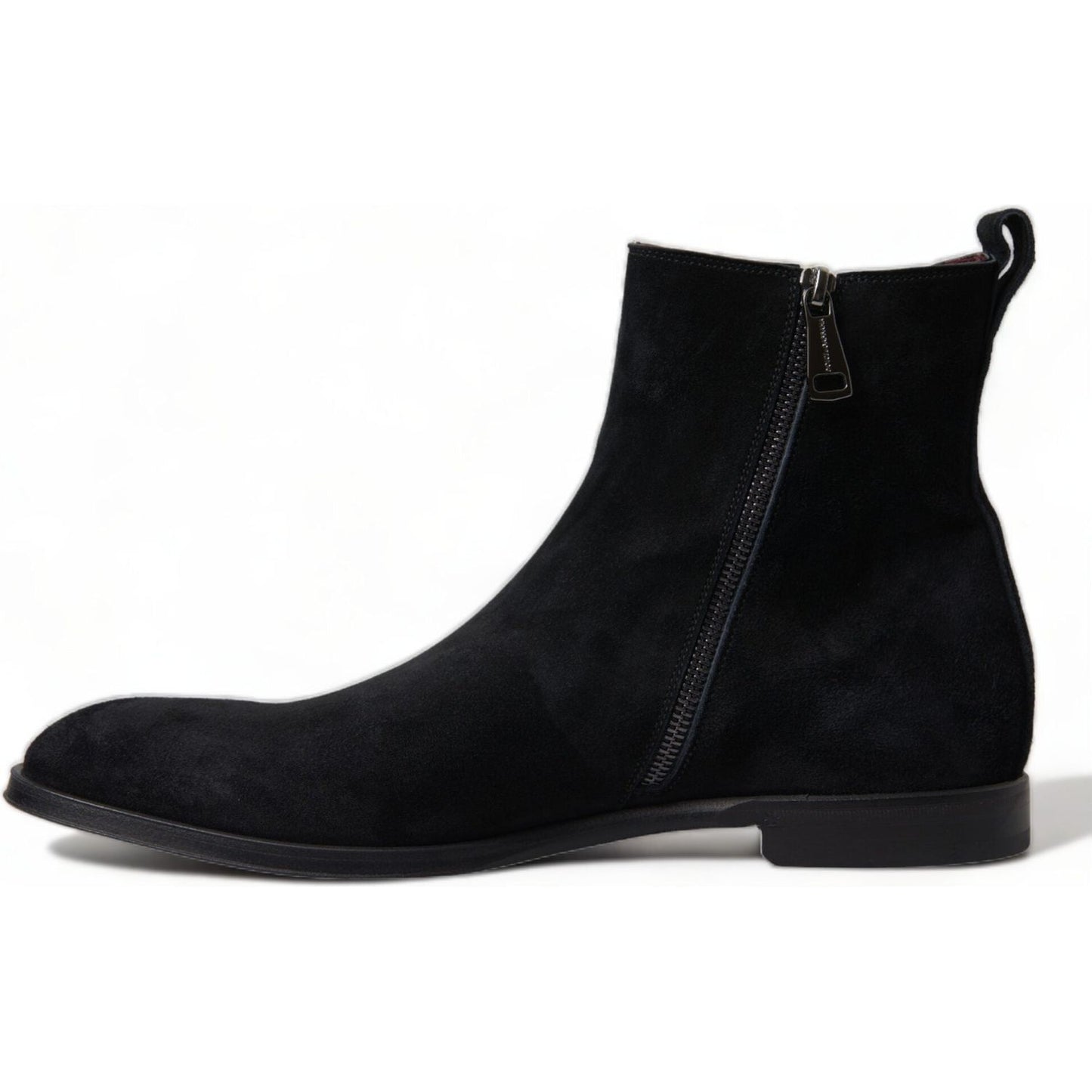 Dolce & Gabbana Black Suede Leather Mid Calf Men Boots Shoes MV5200-43