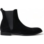 Dolce & Gabbana Black Suede Leather Mid Calf Men Boots Shoes MV5200-43