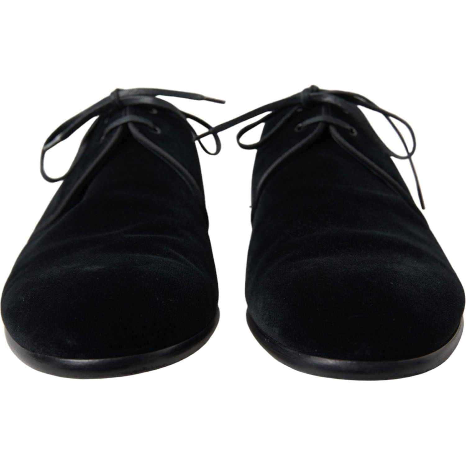 حذاء ديربي أنيق من المخمل الأسود من دولتشي آند غابانا