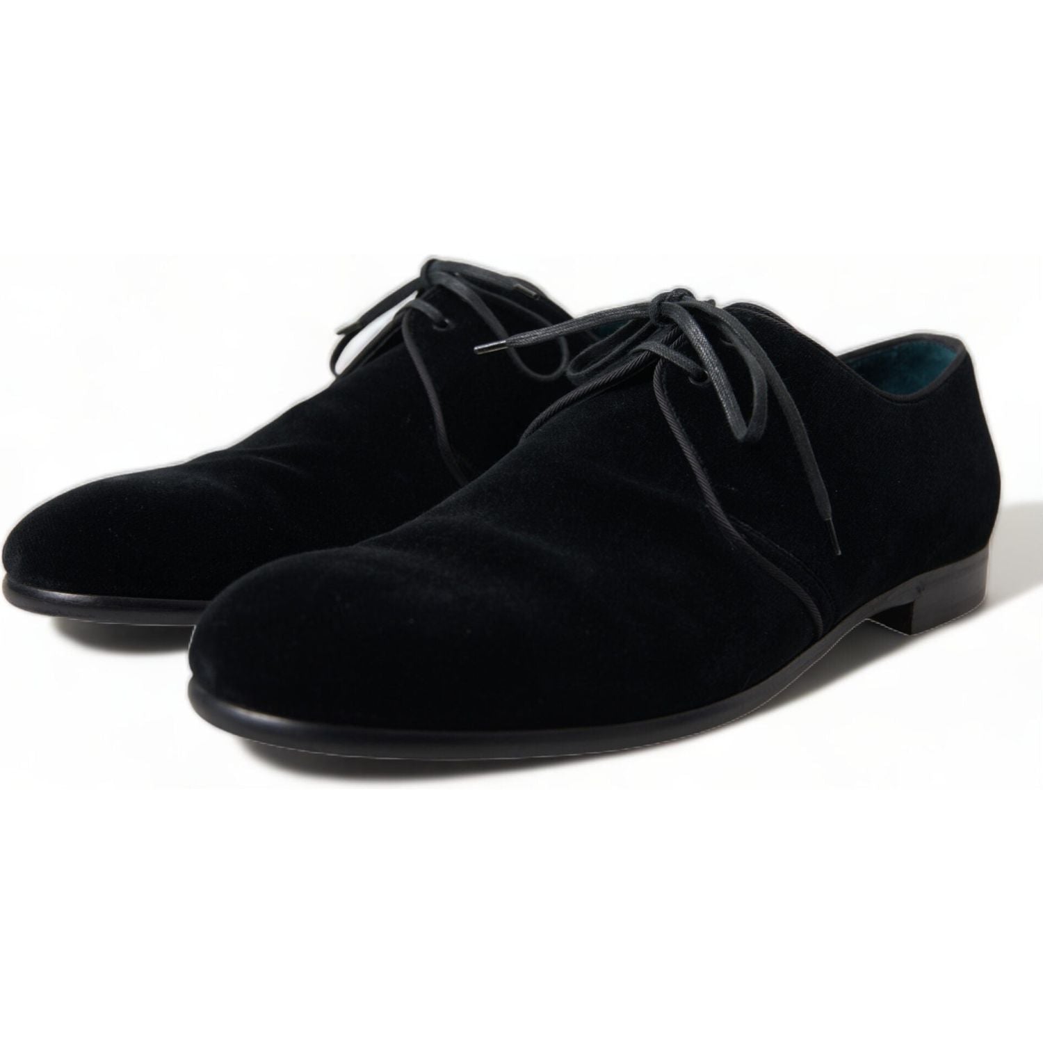 حذاء ديربي أنيق من المخمل الأسود من دولتشي آند غابانا