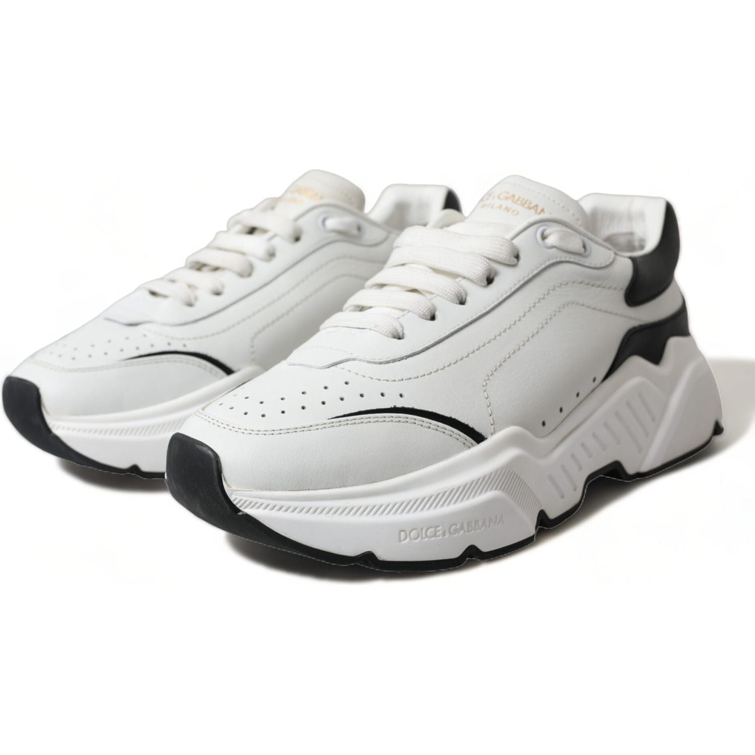 Dolce & Gabbana White Black Low Top Daymaster Sneakers Shoes