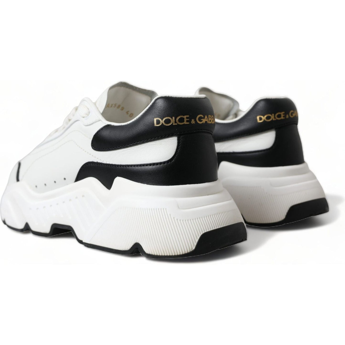 Dolce & Gabbana White Black Low Top Daymaster Sneakers Shoes