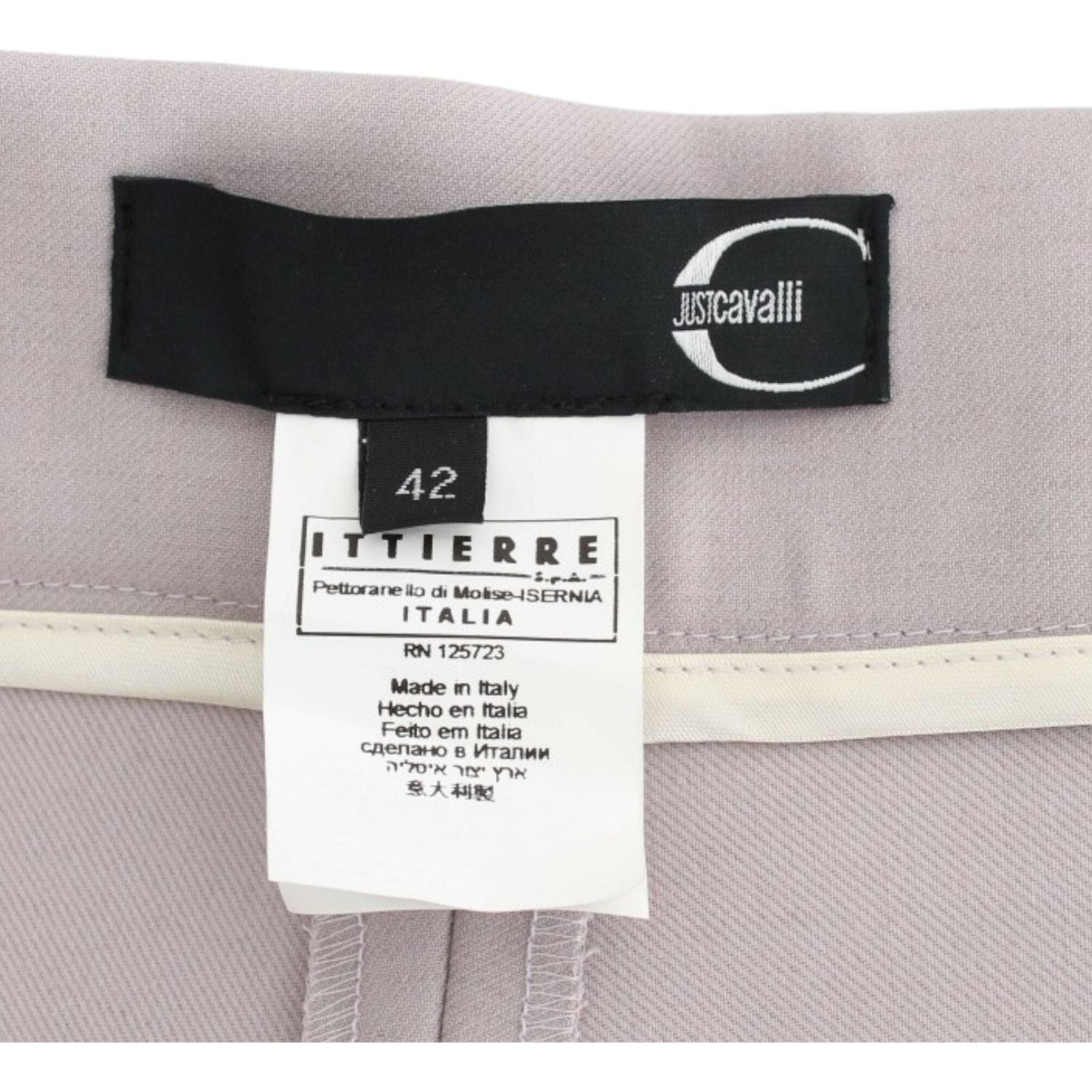 بنطلون رمادي بخصر مرتفع من كافالي