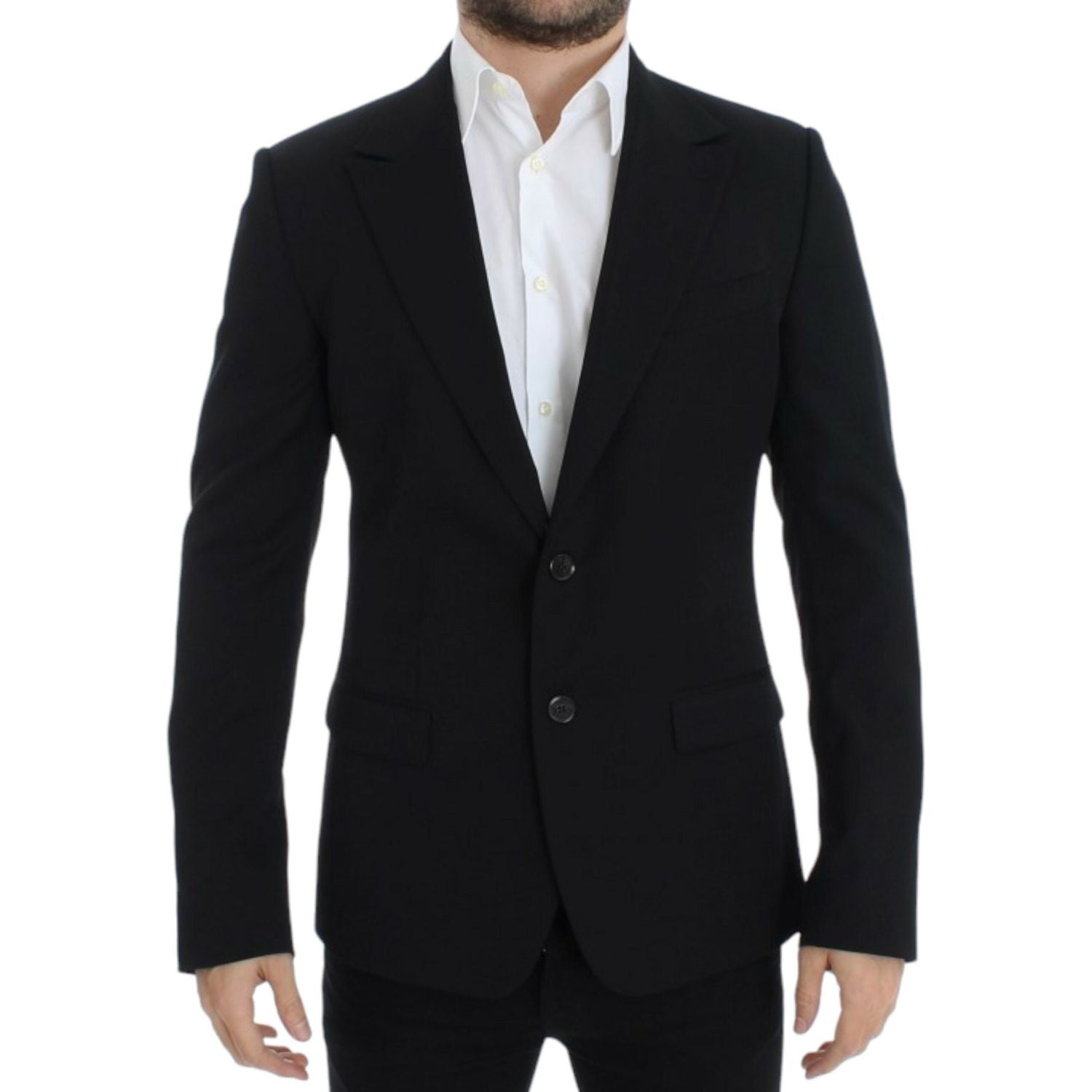 Dolce & Gabbana Black wool slim fit blazer