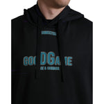 Dolce & Gabbana Black Logo Print Hooded Sweatshirt Sweater TSH84749-58
