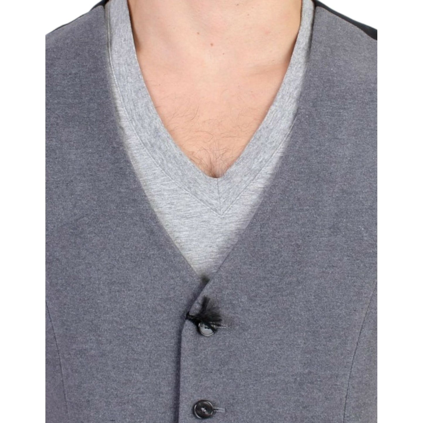 Costume National Gray cotton blend casual vest SIG10771-1