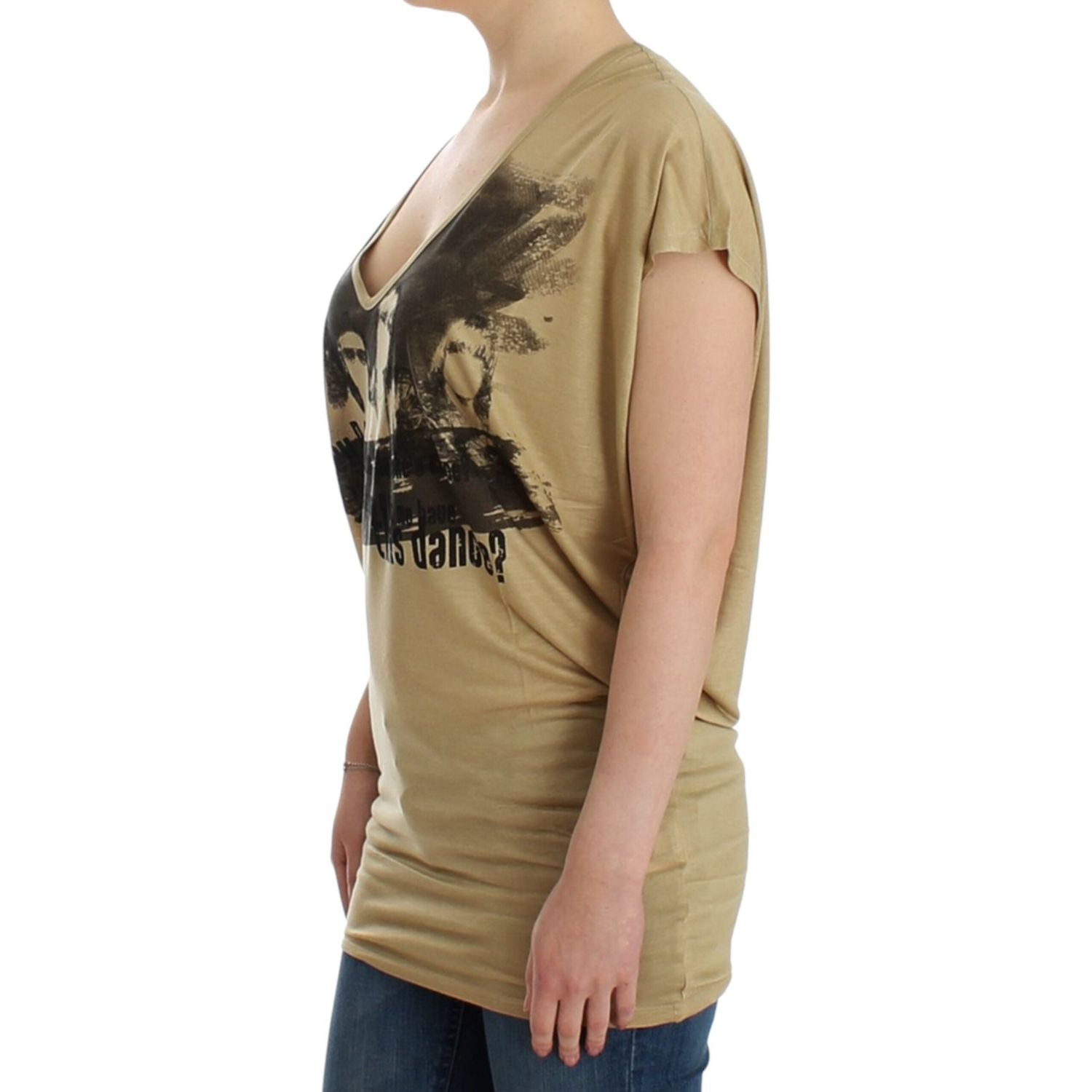 Costume National Beige motive print t-shirt