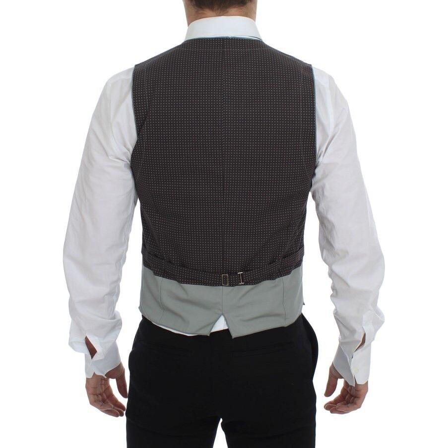 Dolce & Gabbana Gray Polka Dot Dress Vest Gilet Weste GSS15107-1