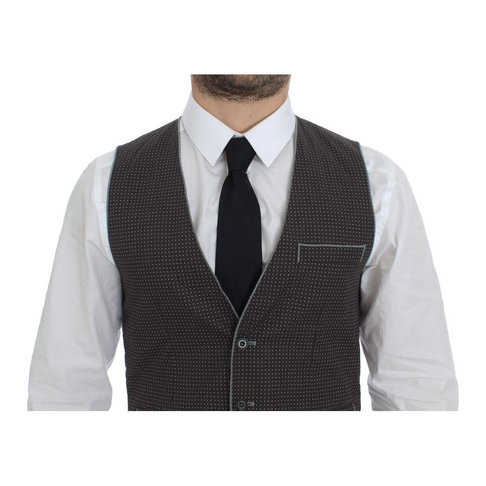 Dolce & Gabbana Gray Polka Dot Dress Vest Gilet Weste GSS15107-1