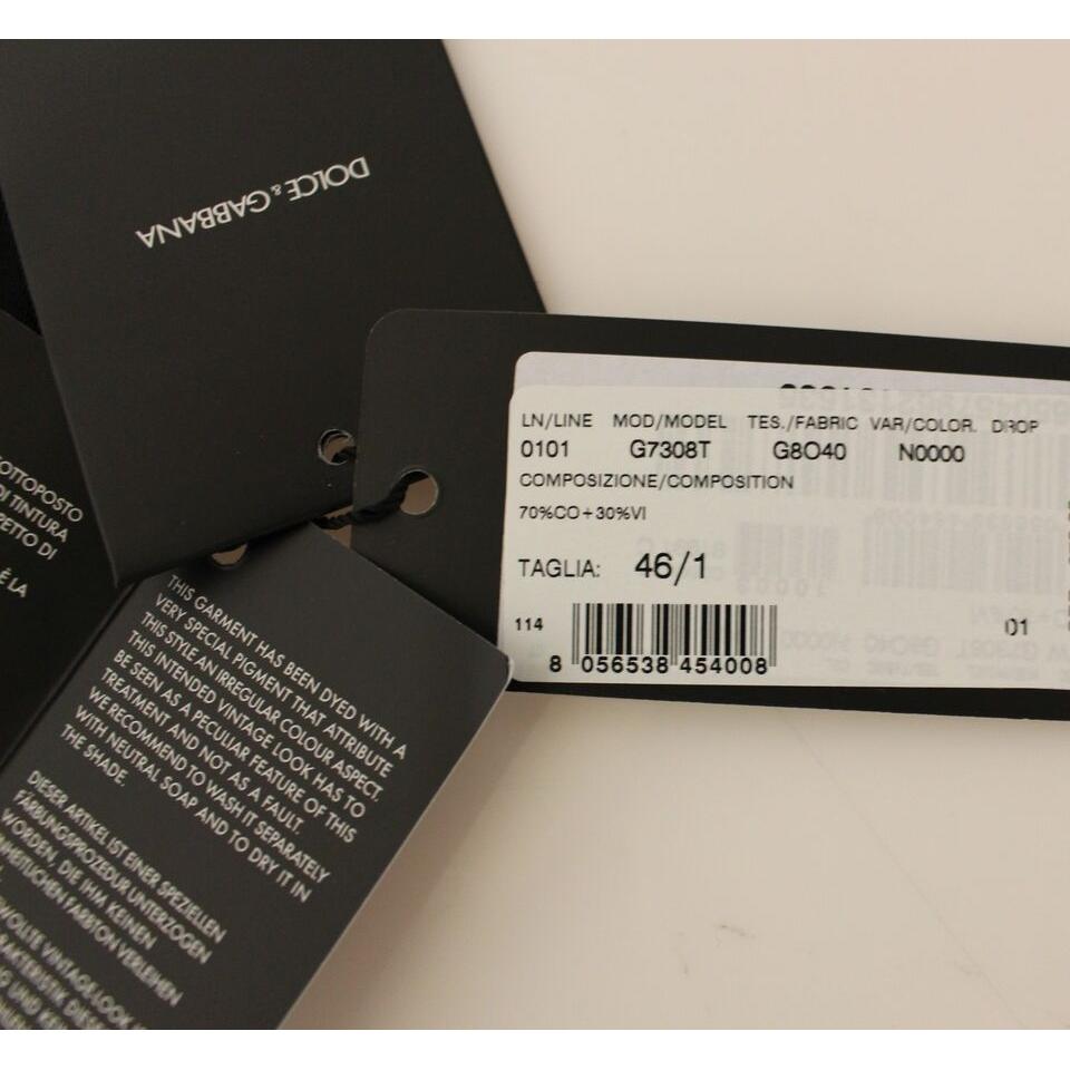 سترة أنيقة من مزيج القطن باللون الأسود من دولتشي آند غابانا