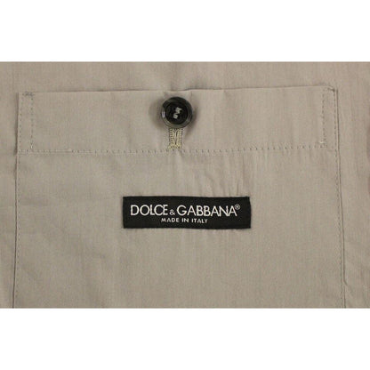 Dolce & Gabbana Gray Cotton Slim Fit Button Front Dress Vest