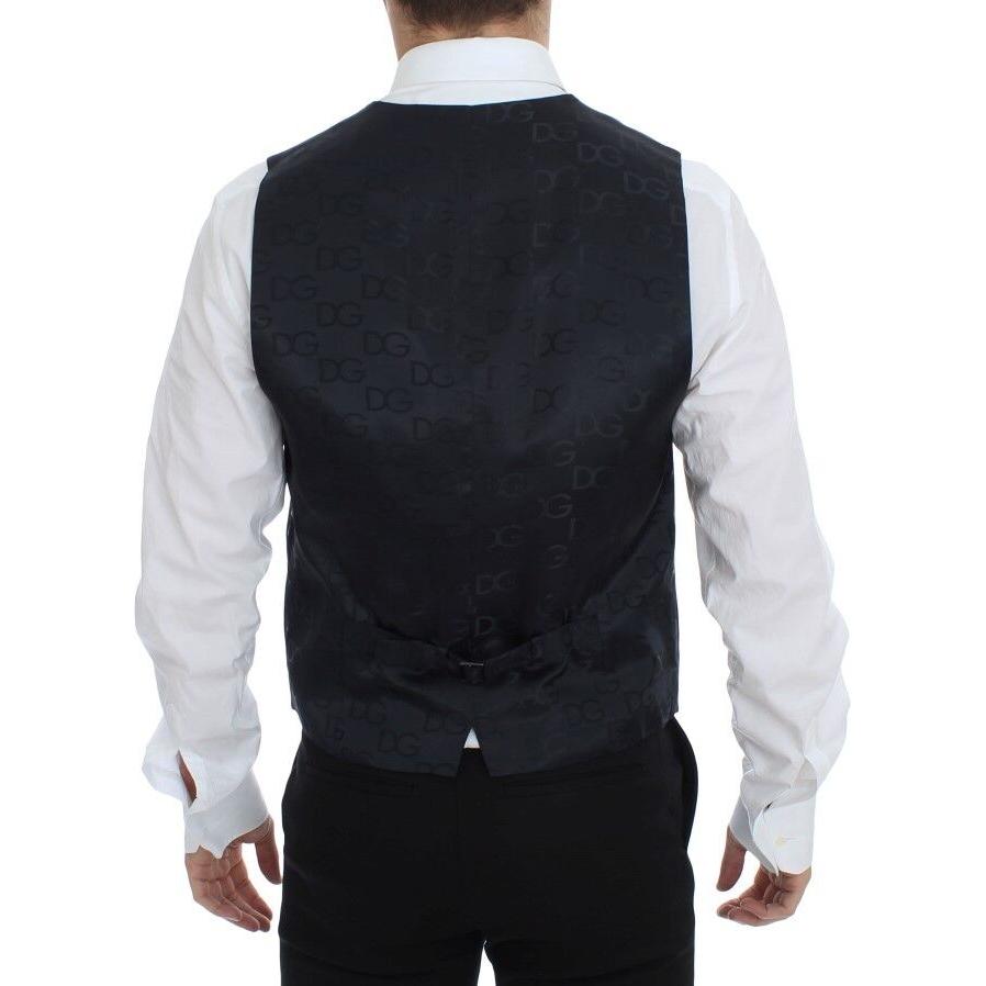 سترة أنيقة مخططة باللون الرمادي من دولتشي آند غابانا مصنوعة من الصوف والحرير