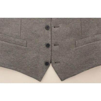 Dolce & Gabbana Gray Cotton Stretch Dress Vest Blazer