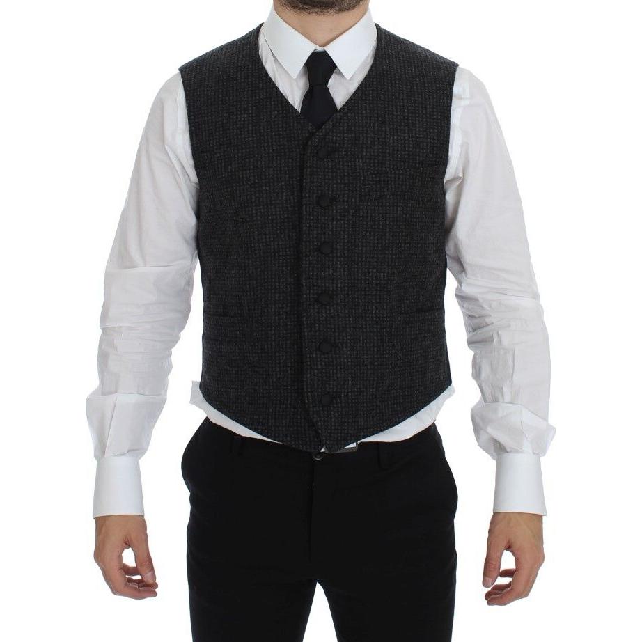 Dolce & Gabbana Gray Wool Blend Vest Gilet Weste