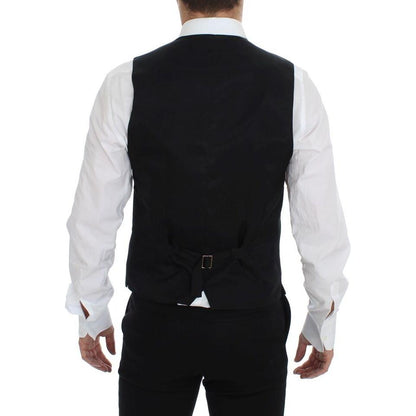 Dolce & Gabbana Gray Wool Formal Dress Vest Gilet Weste