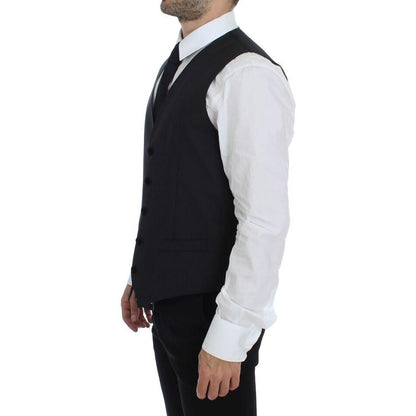 Dolce & Gabbana Gray Wool Formal Dress Vest Gilet Weste
