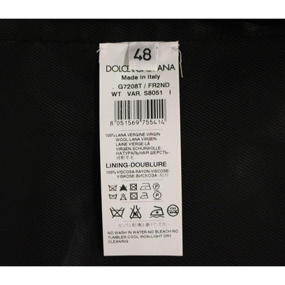 Dolce & Gabbana Gray Striped Wool Single Breasted Vest