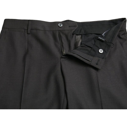 Dolce & Gabbana Dark Gray Stretch Slim Formal Pants
