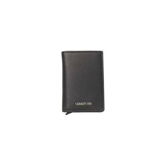 Cerruti 1881 Black Calfskin Men Wallet