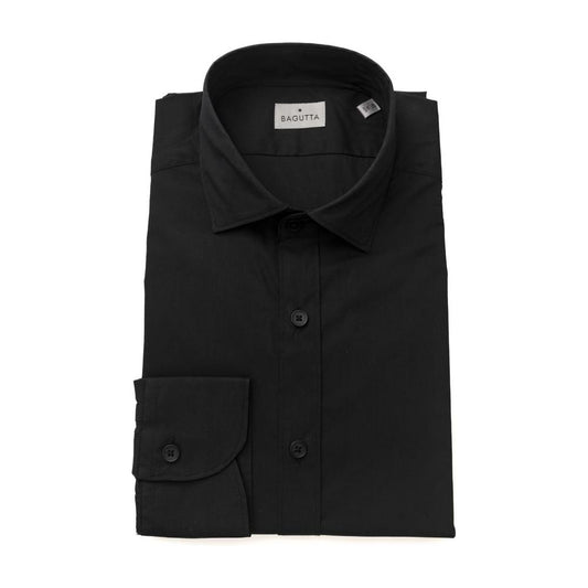 Bagutta Black Cotton Men Shirt BA-23932-XL