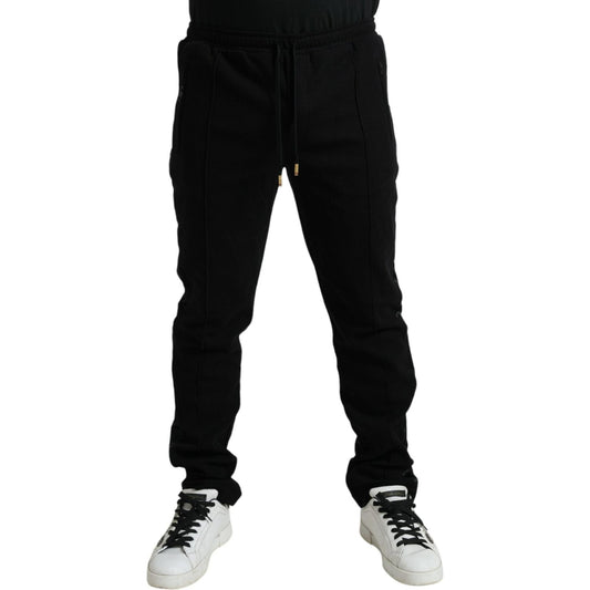 Dolce & Gabbana Black Cotton Blend Jogger Sweatpants Pants PAN75086-54