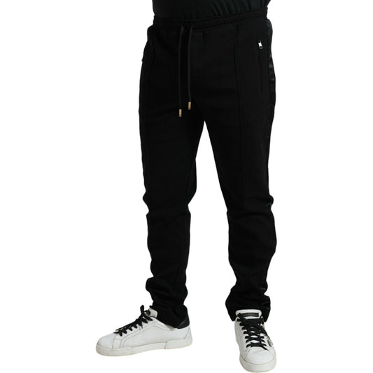 Dolce & Gabbana Black Cotton Blend Jogger Sweatpants Pants PAN75086-54