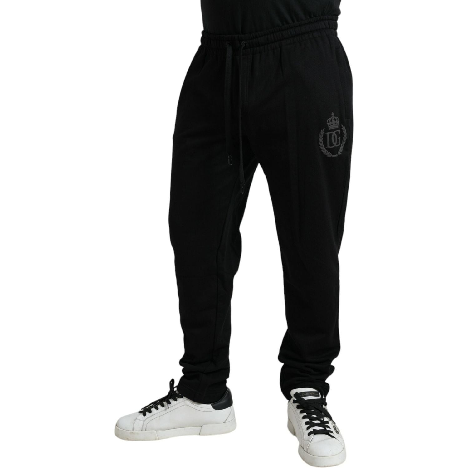 Dolce & Gabbana Black Cotton Logo Jogger Men Sweatpants Pants