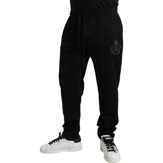 Dolce & Gabbana Black Cotton Logo Jogger Men Sweatpants Pants PAN75087-54