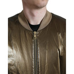Dolce & Gabbana Bronze Nylon Full Zip Men Bomber Jacket JKT3769-54
