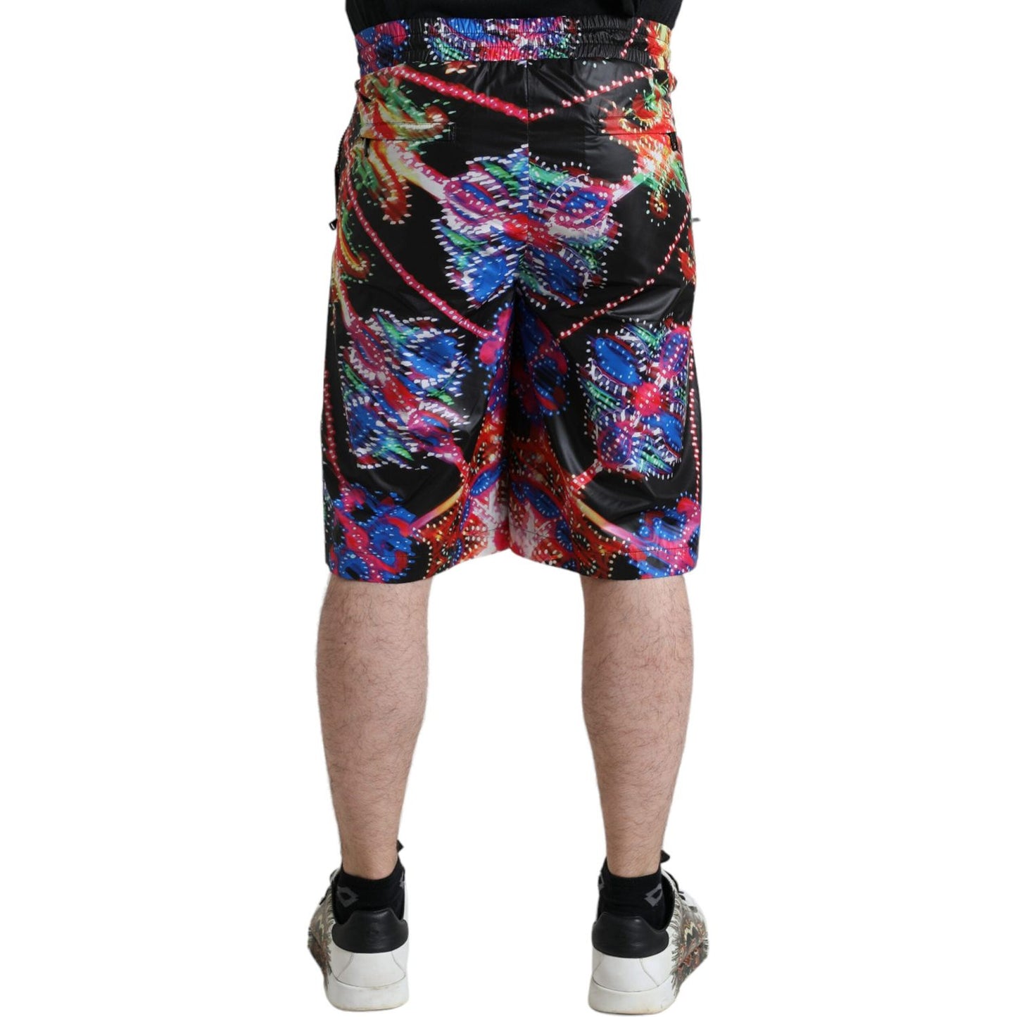 Dolce & Gabbana Multicolor Luminarie Print Men Bermuda Shorts