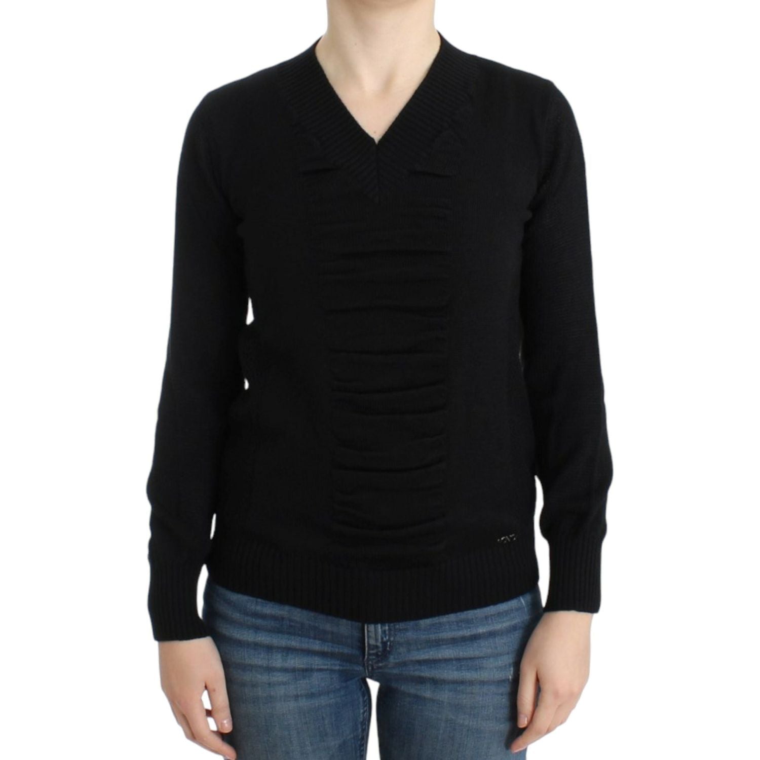 Costume National Black V-neck wool sweater
