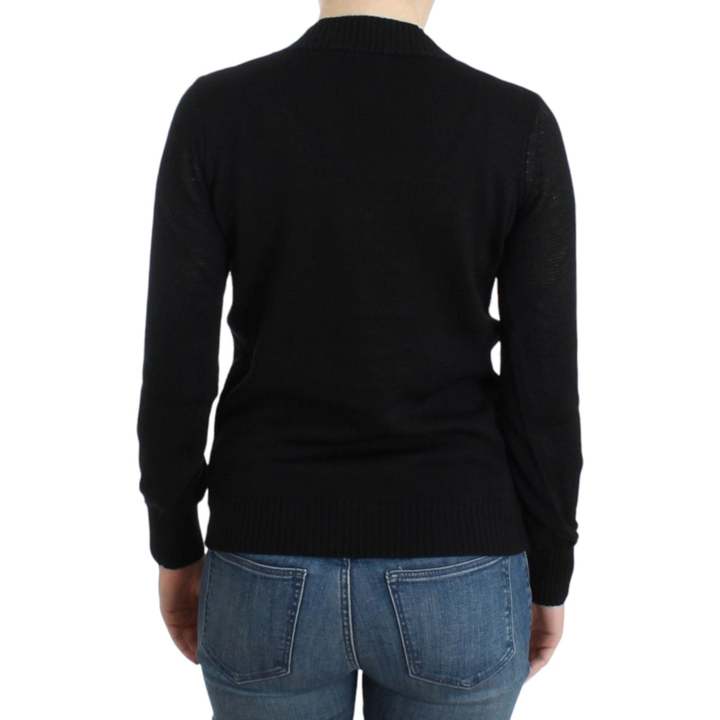 Costume National Black V-neck wool sweater