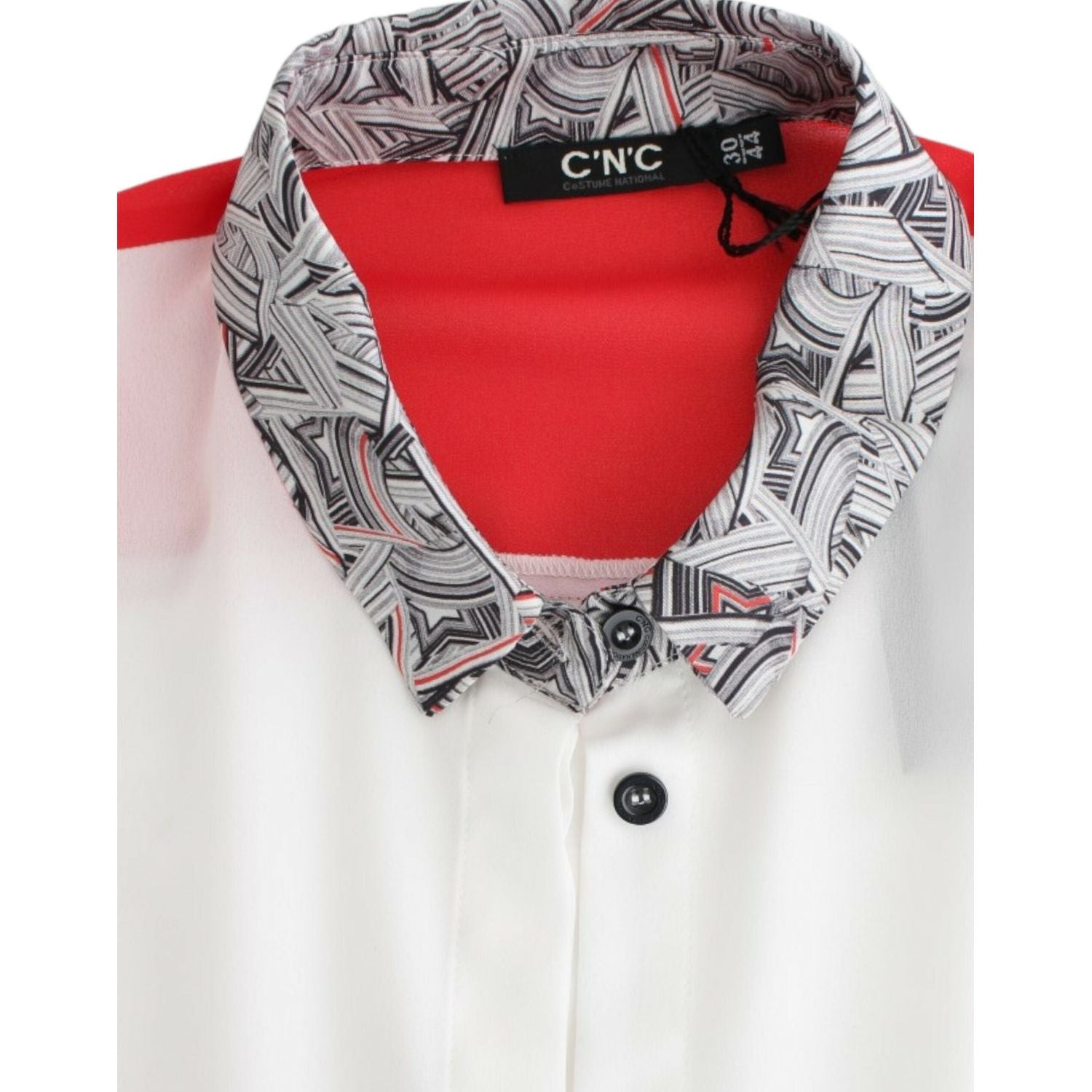 فستان قميص بأزرار وحاشية غير متماثلة من الزي الوطني