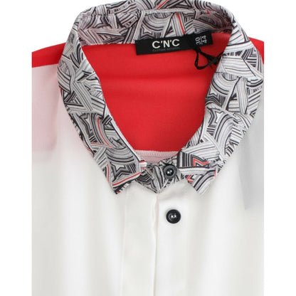 Costume National White shirt assymetric hem dress