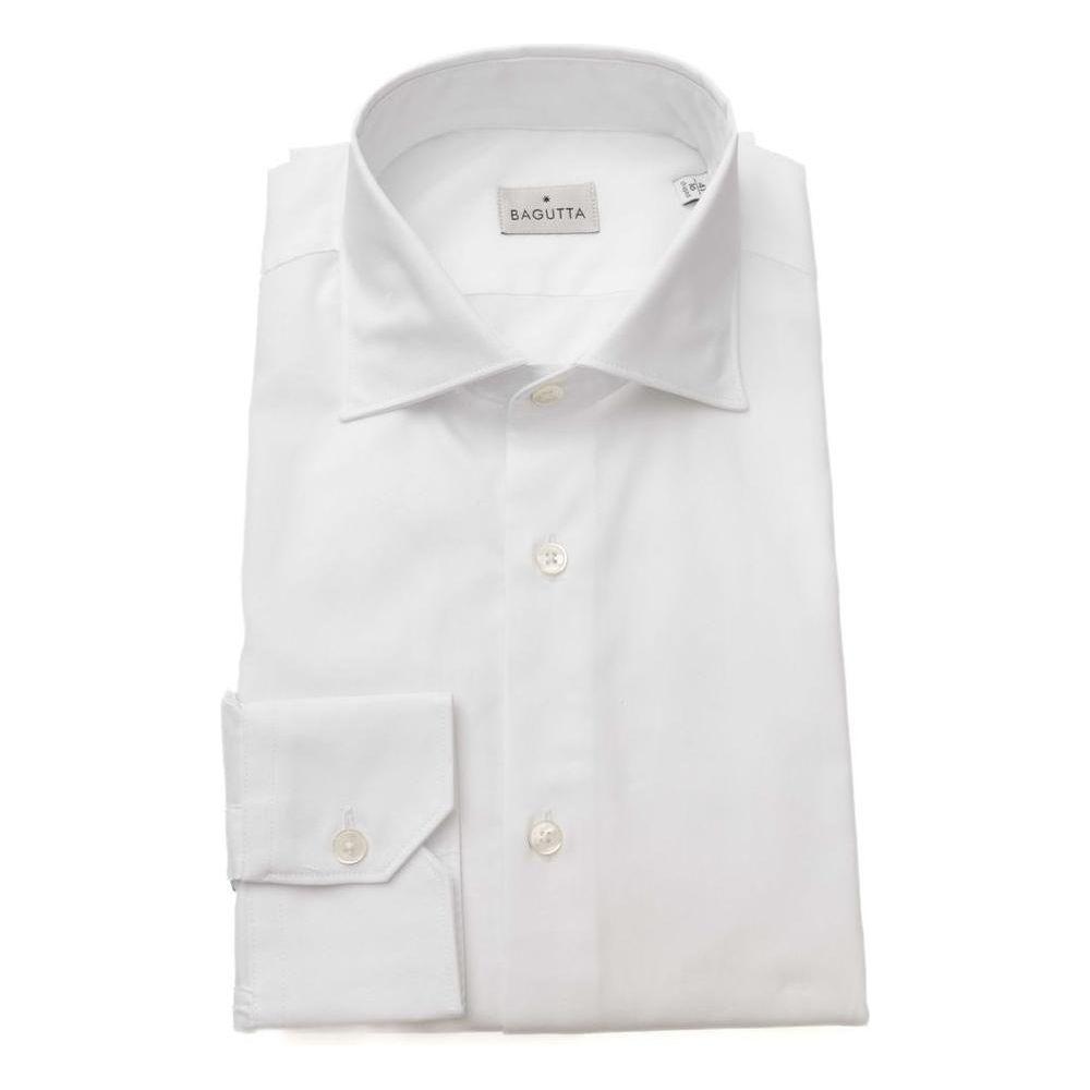 Bagutta White Cotton Men Shirt BA-23956-S