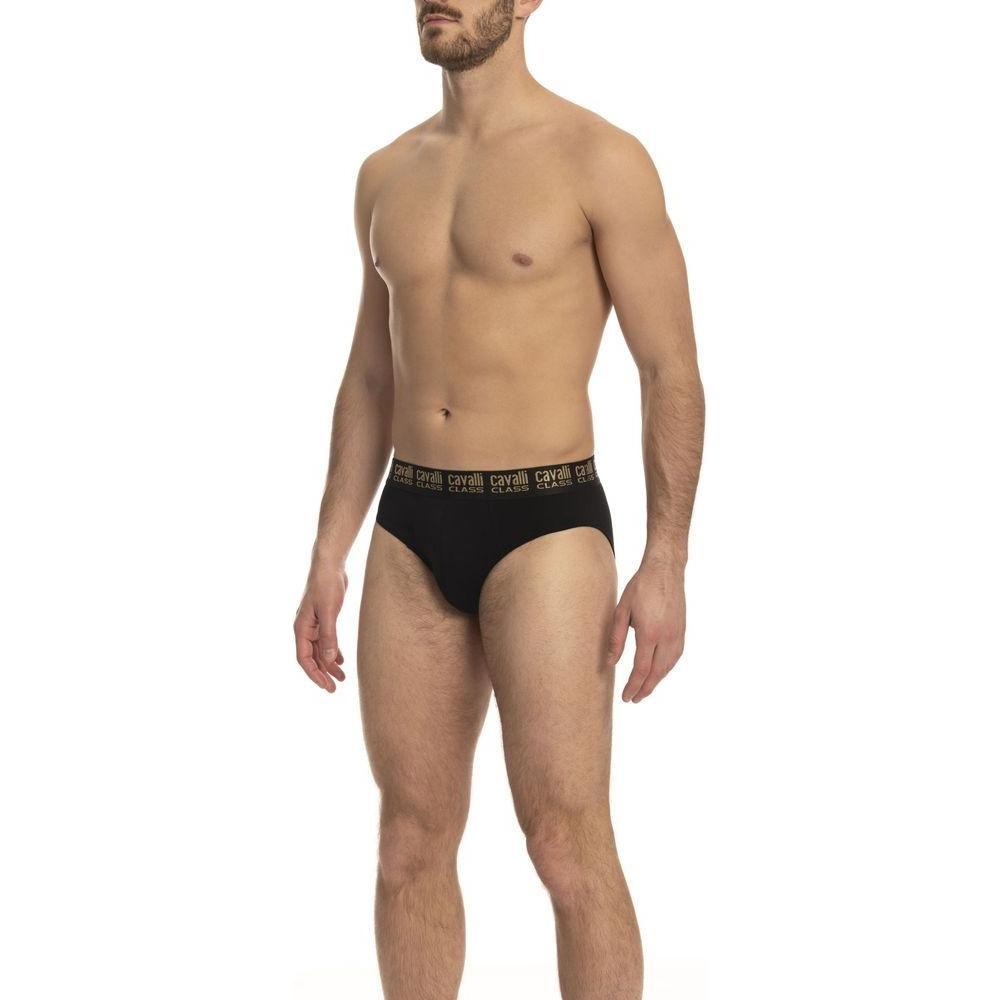 Cavalli Class Black Cotton Men's Brief Pack CA-23762-S