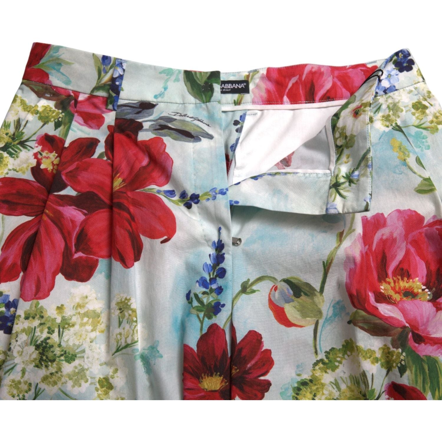 بنطال دولتشي آند غابانا بقصة واسعة وخصر مرتفع ومزين بالزهور