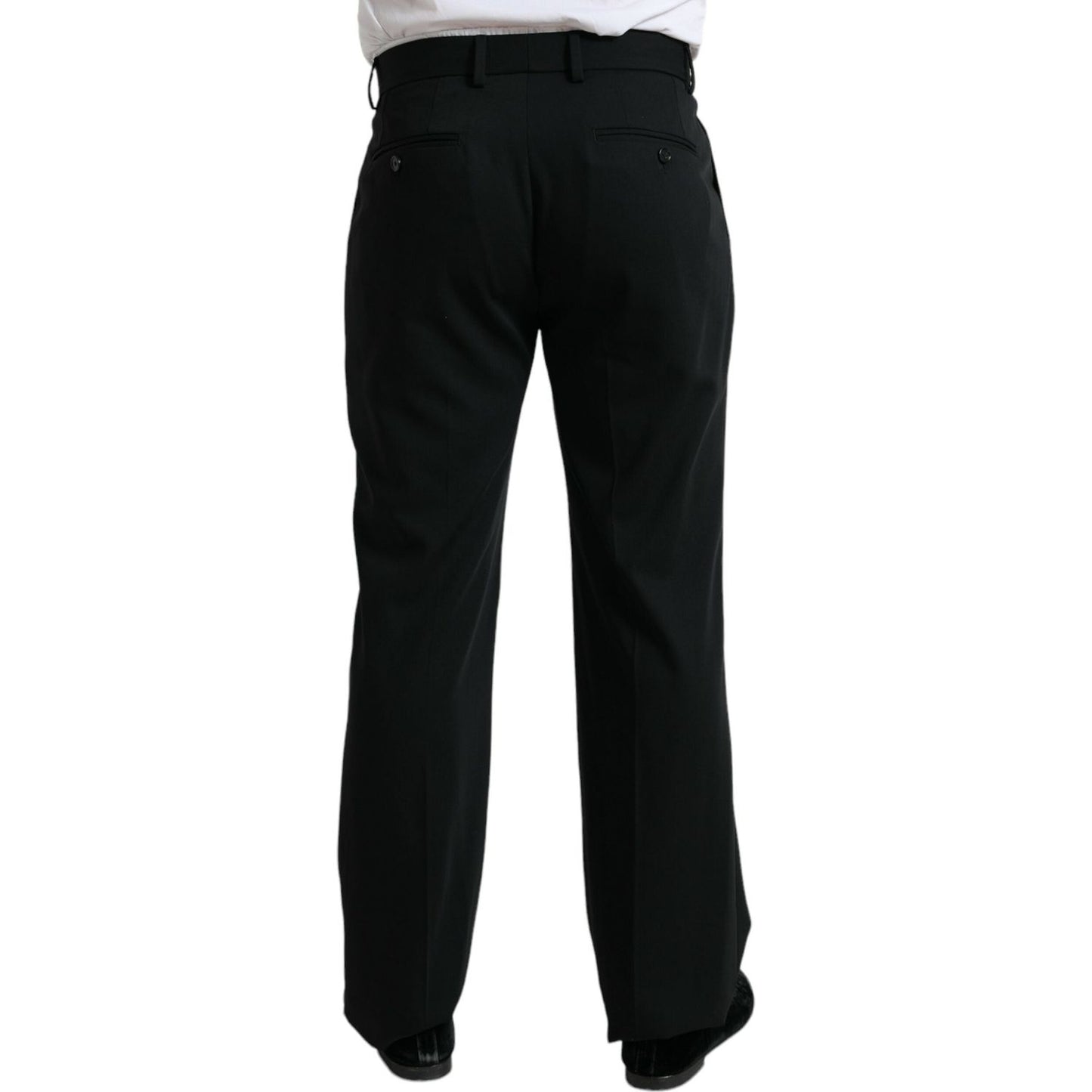 Dolce & Gabbana Black Wool Formal Straight Fit Dress Pants
