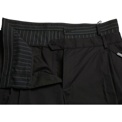 Dolce & Gabbana Black Cotton Stretch Cargo Bermuda Shorts
