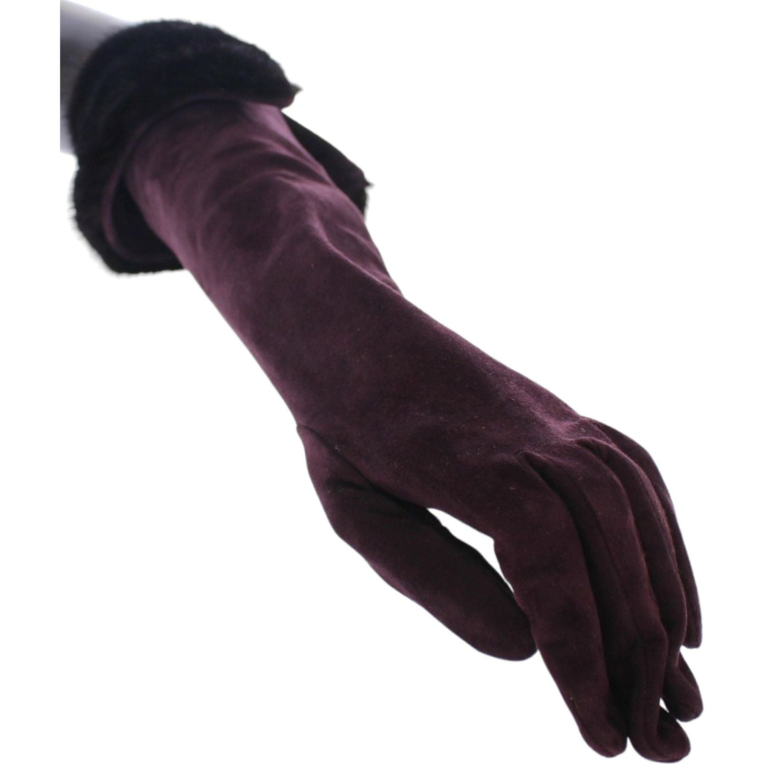 Dolce & Gabbana Purple Mink Fur Goatskin Suede Leather Gloves