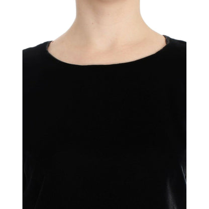 Dolce & Gabbana Black velvet shortsleeved blouse