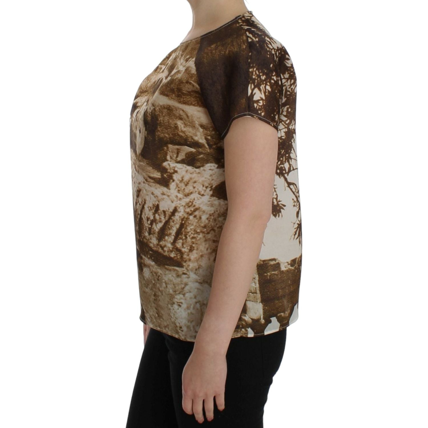 Dolce & Gabbana Brown Taormina silk blouse