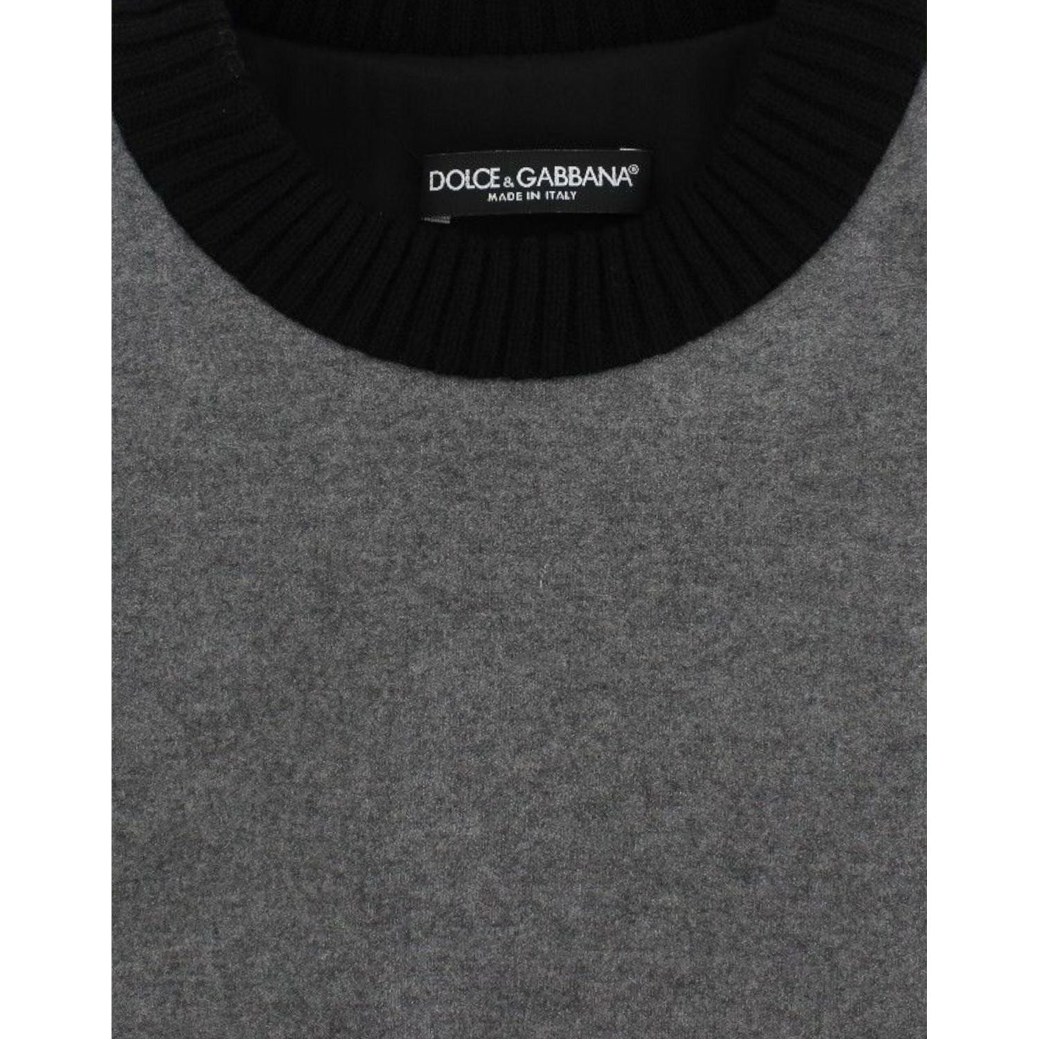 Dolce & Gabbana Gray Black Lace Wool Cashmere Sweater