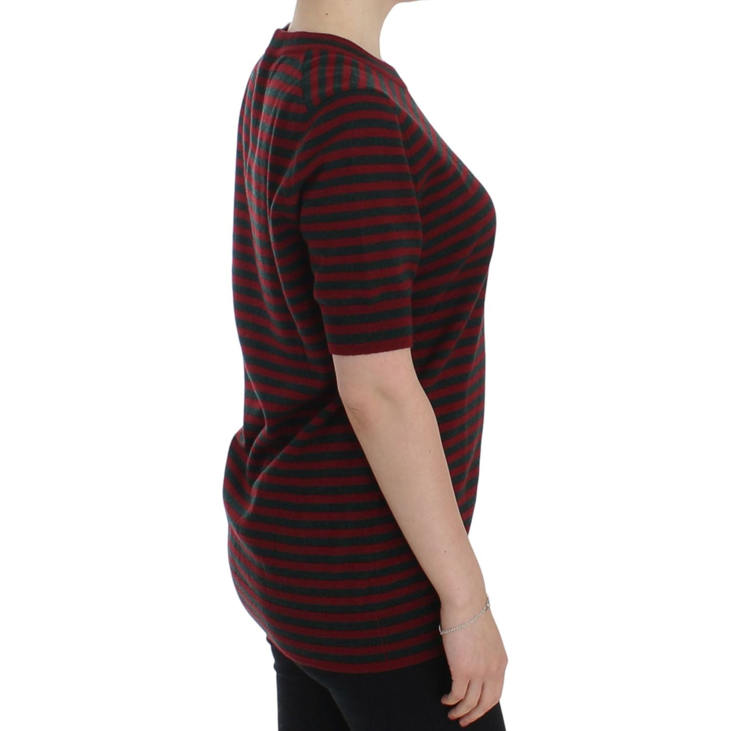 سترة أنيقة مخططة من الكشمير بياقة دائرية من دولتشي آند غابانا