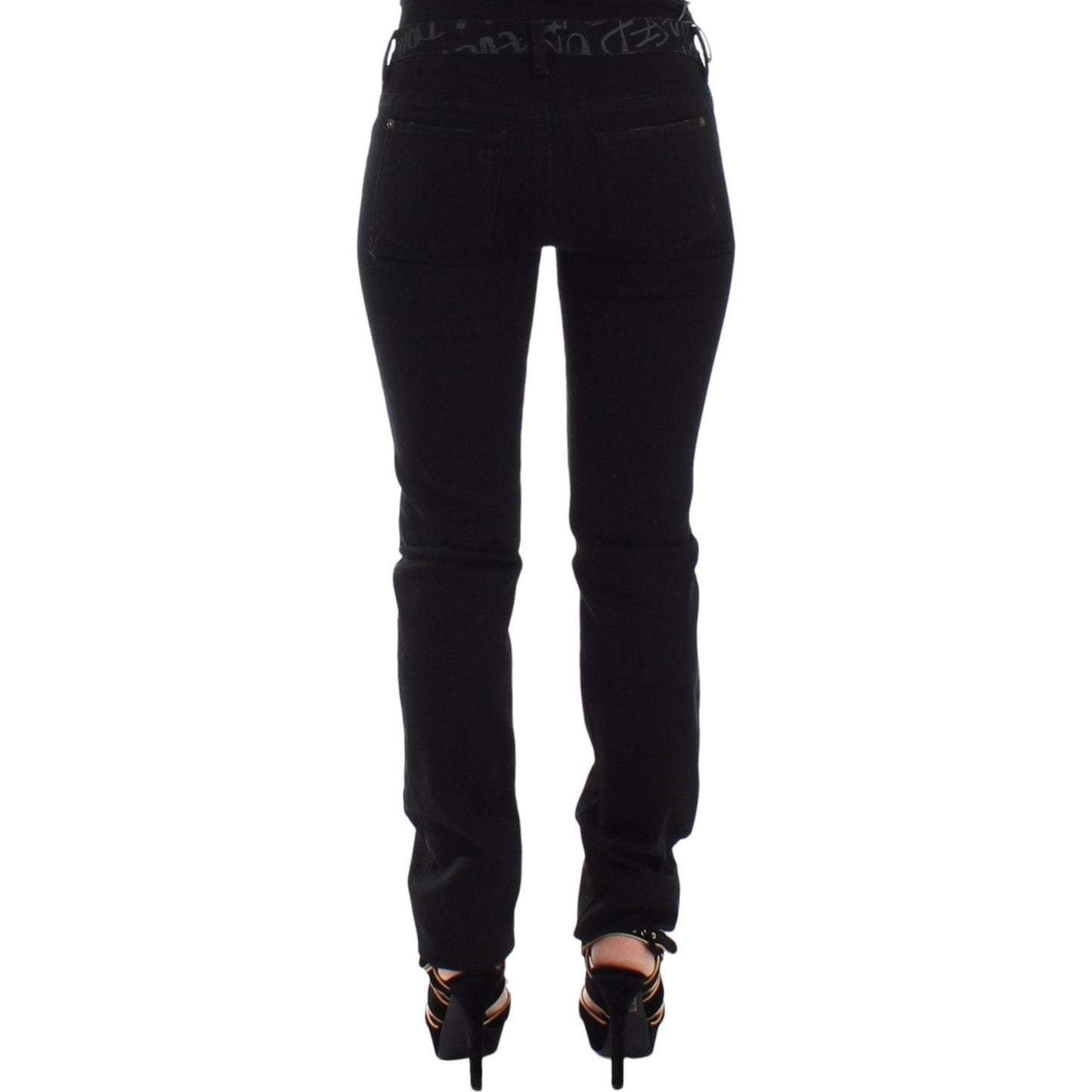 Ermanno Scervino Black Slim Jeans Denim Pants Skinny Stretch SIG12690-1