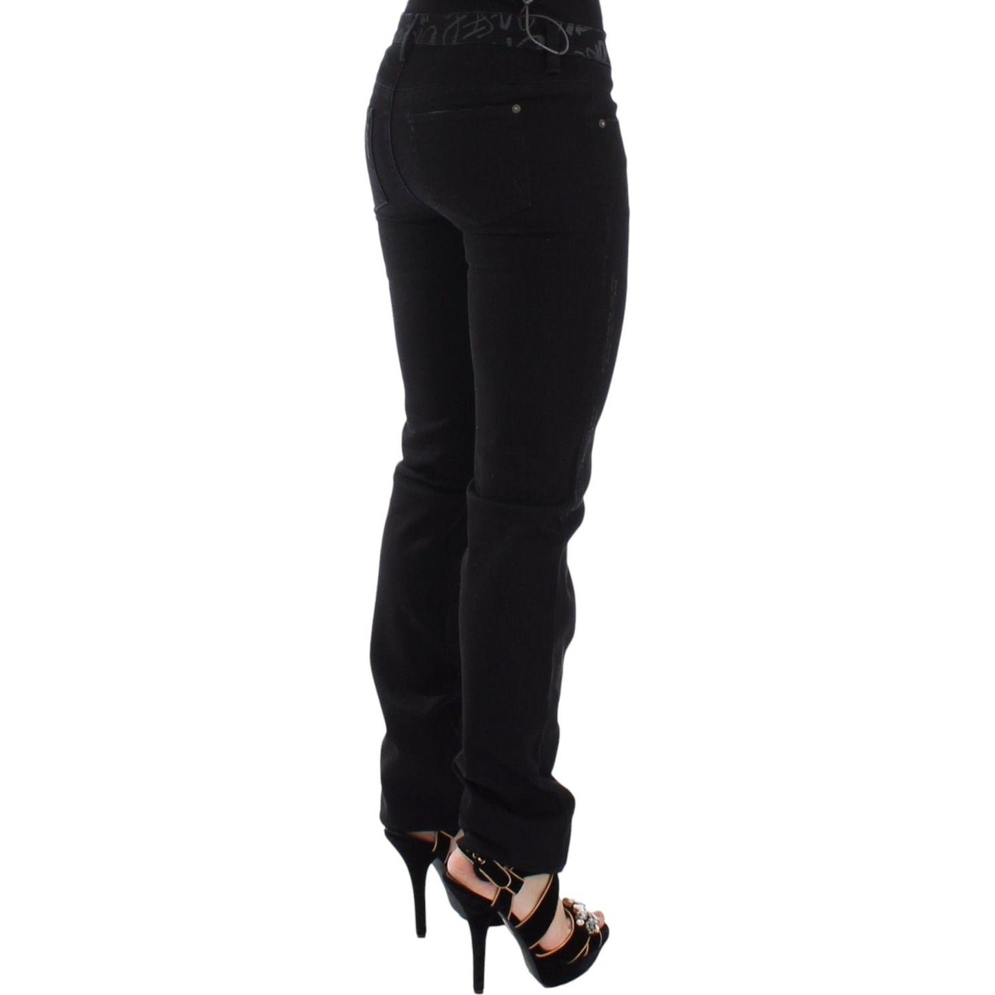 Ermanno Scervino Black Slim Jeans Denim Pants Skinny Stretch SIG12690-1