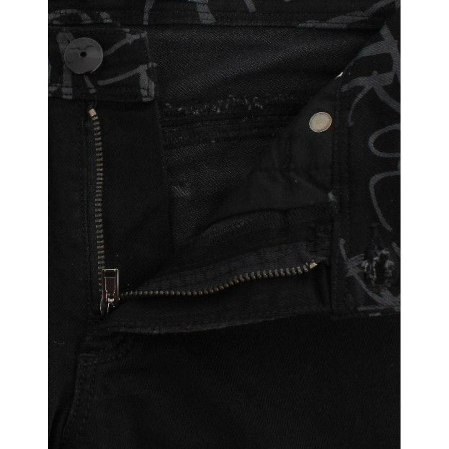 Ermanno Scervino Black Slim Jeans Denim Pants Skinny Stretch SIG12690-1