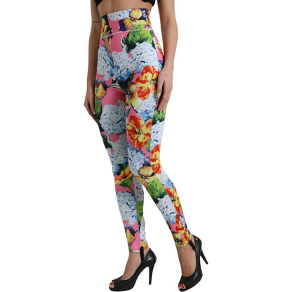 Dolce & Gabbana Multicolor Floral High Waist Leggings Pants